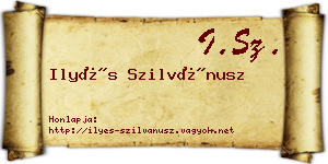 Ilyés Szilvánusz névjegykártya